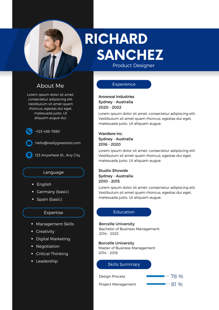 Download Test File & Bandwidth Speed Check Modern Profile Resume Template