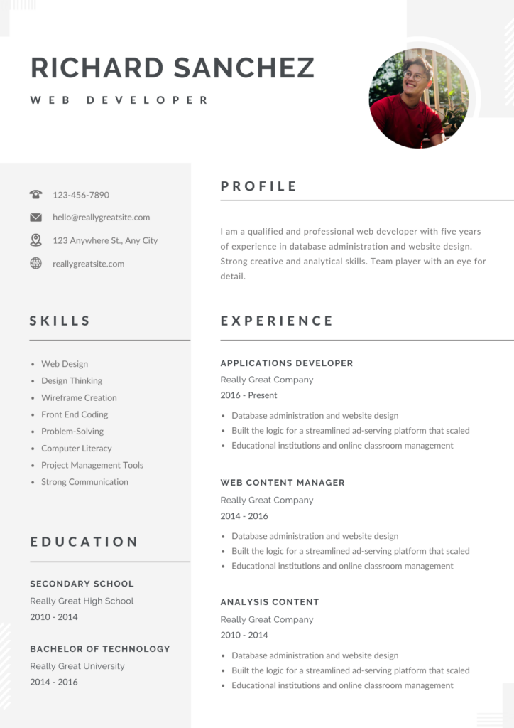 Download Test File & Bandwidth Speed Check Modern Profile Resume Template